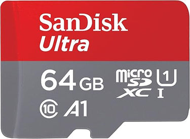 Sandisk 64 Gb Ultra Sdxc Scheda Di Memoria, Con Velocità Fino A 140 Mb/S, Prestazioni Dell'App A1, Uhs-I, Classe 10, U1, Rosso Grigio, 0.1 x 1.5 x 1.09 cm, 4.54 grammi